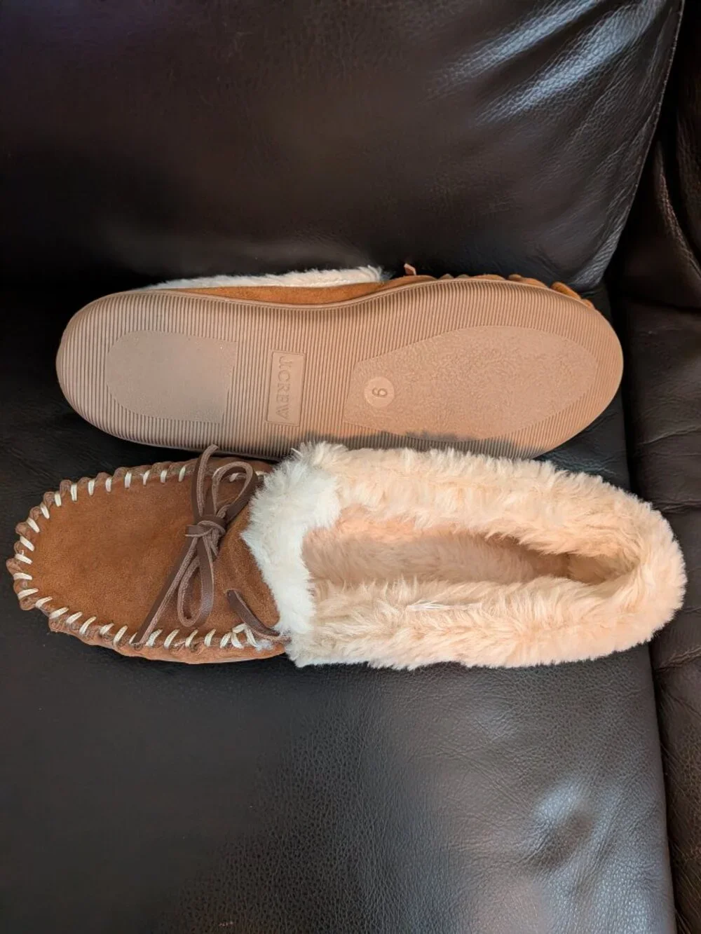 J. Crew Sherpa-lined Suede Slippers for Men Sz 9 NEW